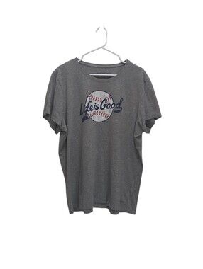 Life is Good Womens XXL Gray Baseball Graphic T Shirt Crusher Tee Softball Sport